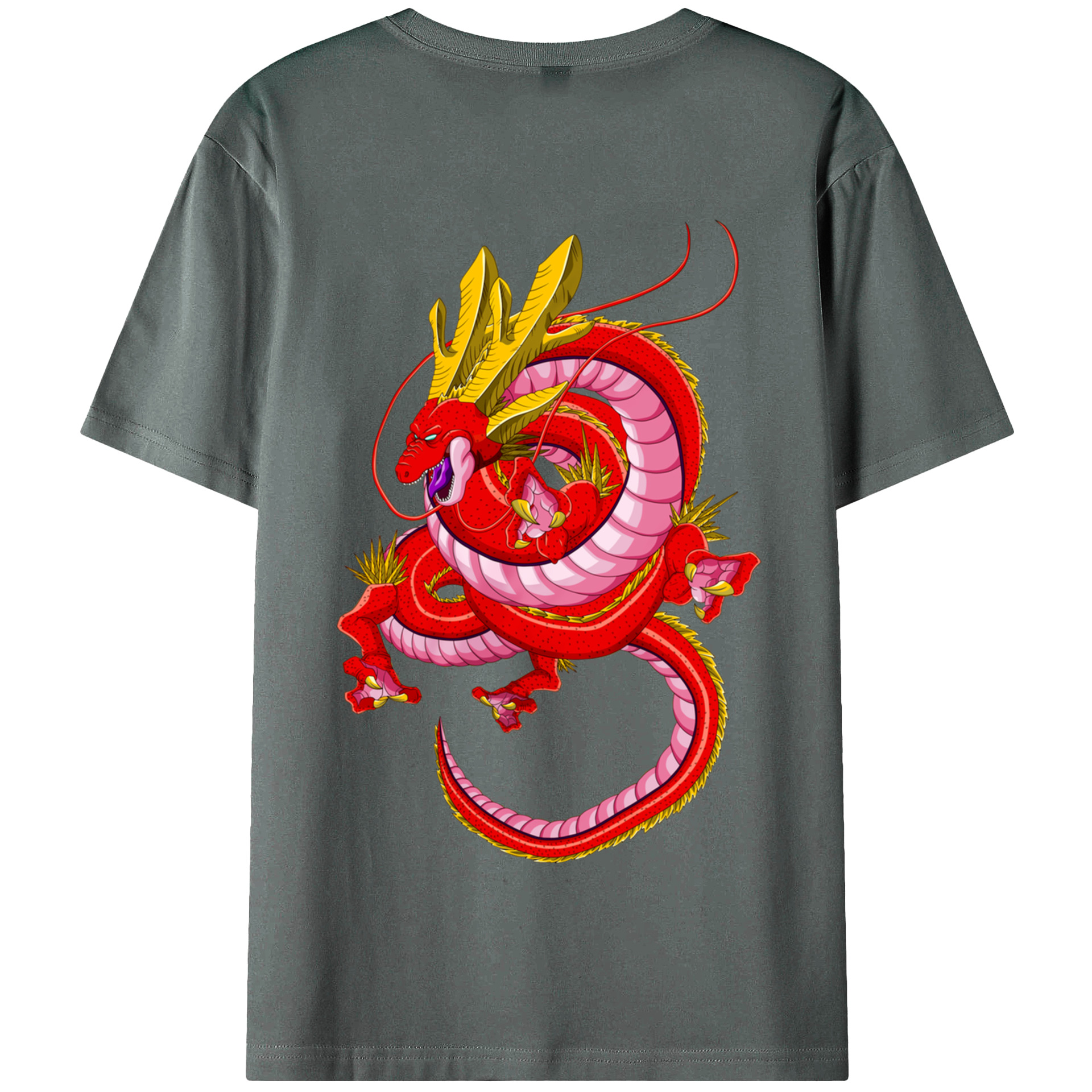 （画像用） ドラゴンボール 神龍 シェンロン DRAGON BALL Shenron 綿100％半袖Tシャツ（背面プリント）